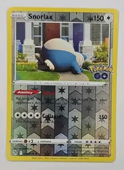Snorlax 055/078 Cosmo Holo Regular Holo and Reverse Holo Pokemon Go - Image 4