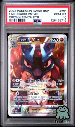 🔥 PSA 10 Lucario VSTAR SWSH291 Crown Zenith ETB Promo Pokemon English - Image 1