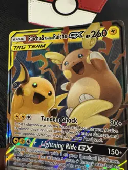 Raichu And Alolan Raichu GX 54/236 Unified Minds Tag Team Pokemon TCG - Image 3