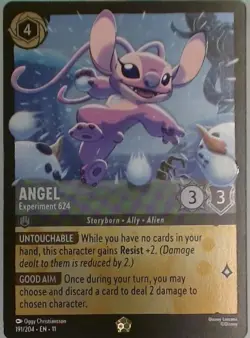 Disney Lorcana Winterspell EN11-Angel Experiment 624 191/204 Cold Foil - Image 1