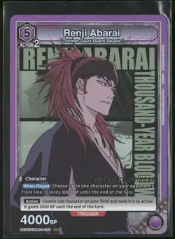 Union Arena TCG Renji Abarai UE01ST/BLC-1-105 SR Super Pre-Release Foil Bleach - Image 1