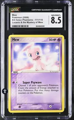 Mew - (Non-Holo DVD Promo) 111/110 Regular Rare 2006 CGC 8.5 NM/MINT+ - Image 2