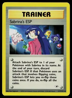 Pokemon Card Gym Heroes Sabrina's ESP 117/132 Uncommon - Image 1