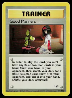 Pokemon Card Gym Heroes Good Manners 111/132 Unlimited Uncommon - Image 1