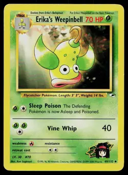 Pokemon Card Gym Heroes Erika's Weepinbell 49/132 Unlimited Uncommon - Image 1