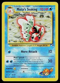 Pokemon Card Gym Heroes Misty's Seaking 55/132 Unlimited Uncommon - Image 1