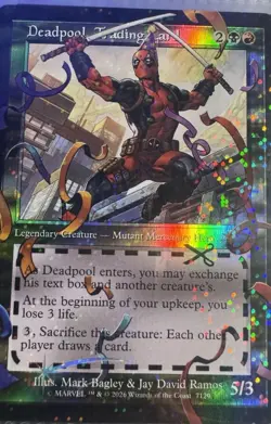 MTG Deadpool Secret Lair Deadpool Trading Card Pool Party Foil Chase Rare #7129 - Image 1