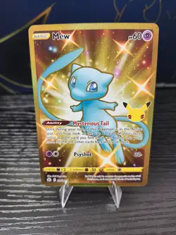 Pokemon Celebrations Mew 25th Shiny Gold Holo Card 025/025 Secret Rare - Image 1