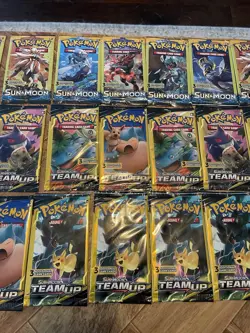 25 Pokemon Sun And Moon 3 Card Booster Packs + 25 Coins - Image 3