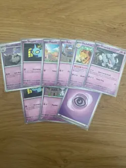 Set of 9 Psychic Pokemon Cards With Card Sleeves - Image 1