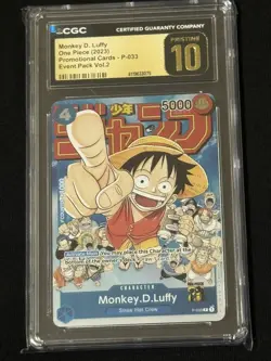 2023 One Piece Promo Card P033 Monkey D. Luffy Event Pack Vol. 2 CGC 10 PRISTINE - Image 1