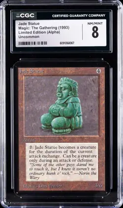 1993 MAGIC: THE GATHERING LIMITED EDITION ALPHA UNCOMMON JADE STATUE CGC 8 - Image 1