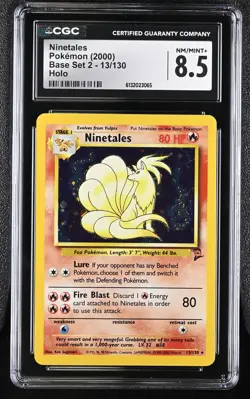 CGC 8.5 NM/MINT+ Ninetales 13/130 Base Set 2 Holo Pokemon Card - Image 1