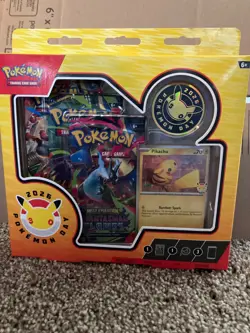 Pokemon TCG 2026 Pokemon Day 30th Anniversary Box Promo Card Coin 3 Boosters - Image 1