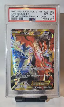 2017 POKEMON XY FULL ART YVELTAL EX BLACK STAR PROMO PREM TRAINER PSA 8 NM-MT - Image 1