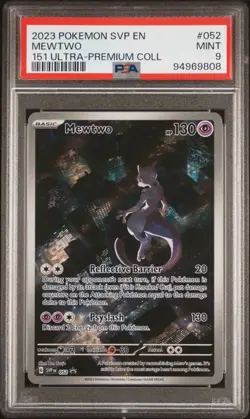 2023 POKEMON SVP EN-SV BLACK STAR PROMO #052 MEWTWO 151 ULTRA-PREMIUM COLL PSA 9 - Image 1