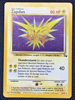 Pokemon Zapdos 15/62 Fossil Holo WOTC 1999 Vintage Strong Eye Appeal - Image 1