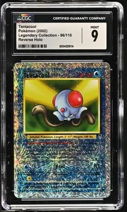 CGC 9 Tentacool Reverse Holo 96/110 Legendary Collection Pokemon 2002 - Image 1