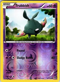 Trubbish (64) 64/135 Plasma Storm Pokemon MP Reverse Holo - Image 1