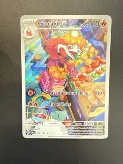 Pokemon Paldea Evolved Holo Crocalor Illustration Art Rare 202/193 - LP - Image 3
