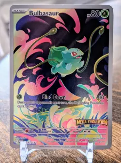 Pokemon Bulbasaur 133/132 IR Mega Evolution Stamped NM - Image 1