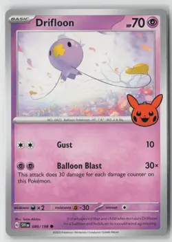 Drifloon 089/198 Common Trick or Trade BOOster 2023 Pokemon Near Mint - Image 1