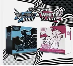 Black Bolt and White Flare Pokemon Center ETB Elite Trainer Box Set of 2 + CASES - Image 1
