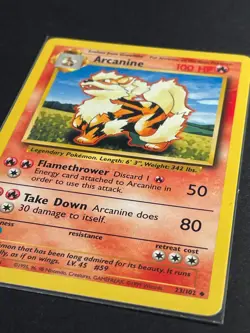 Pokemon '059 Arcanine 23/102 Uncommon Vintage WOTC 1999 NM - Image 1