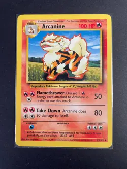 Pokemon '059 Arcanine 23/102 Uncommon Vintage WOTC 1999 NM - Image 4