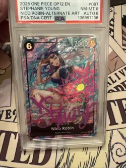One Piece Nico Robin OP12-087 PSA Graded Signed By VA Stephanie Young - Image 2