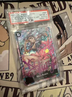 One Piece Nico Robin OP12-087 PSA Graded Signed By VA Stephanie Young - Image 3