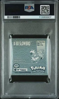 1999 Pokemon Stickers Series 1 Slowbro #80 Vintage PSA 8 NM-MT - Image 2