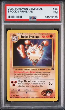 2000 Pokemon TCG Brock's Primeape GYM Challenge #35 English PSA7 - Image 1