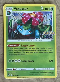 Pokemon TCG Venusaur Pokemon GO 003/078 Rare - Image 1