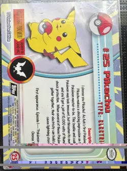 Pokemon 2000 Topps Chrome #25 Pikachu black label - Image 2