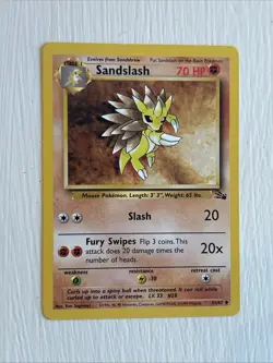 Pokemon TCG Sandslash Fossil, Unlimited Uncommon Card 41/62 - Image 1
