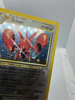 POKEMON NEO DISCOVERY SCIZOR 10/75 RARE UNLIMITED HOLO MP / SWIRL!!! - Image 3