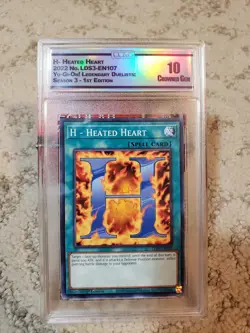 2022 H - Heated Heart LDS3-EN107 Yu-Gi-Oh Card 1st Edition Graded CC&G 10 - Image 1
