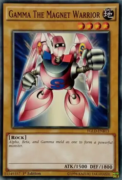 YGLD-ENB13 GAMMA THE MAGNET WARRIOR COMMON 1ST EDITION YuGiOh CARD - Image 1