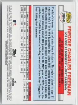 2022 Topps Archives #88BF-8 Freddie Freeman 1988 Topps Big Foil - Image 2