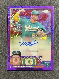 Mason Miller 2023 Topps Chrome Update Purple Speckle Refractor Auto /299 #AC-MMI - Image 1