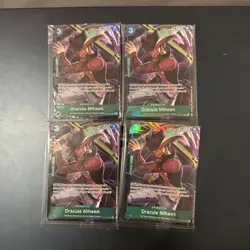 One Piece Card Game TCG Dracule Mihawk (IB04)ST12-003 SR AltArt Playset x4 Promo - Image 1