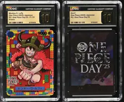 Monkey D. Luffy P-110 & DON Card SET CGC 10 Pristine 2025 One Piece Day 25 Japan - Image 1