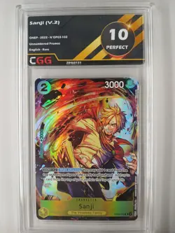 One Piece ENGLISH Sanji (OP03-102) (V.2) Unnumbered Promos CGG 9,5/10+ OP059E - Image 2