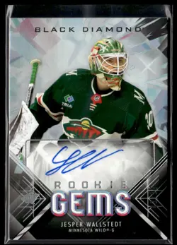 2024-25 Upper Deck Black Diamond Rookie Gems Signatures Jesper Wallstedt Auto - Image 1