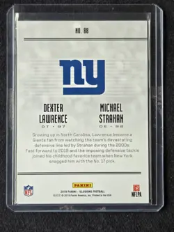 2019 Panini Illusions Dexter Lawrence Michael Strahan 5/7 #88 BENGALS GIANTS - Image 2