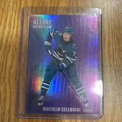 Upper Deck 2025-26 Allure Color Flow Blue-Purple Macklin Celebrini Sharks CF-28 - Image 1