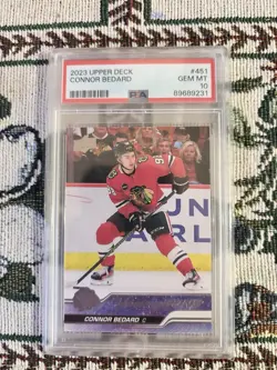 2023 Upper Deck Series 2 Young Guns Connor Bedard #451 PSA 10 GEM MT Rookie RC - Image 1