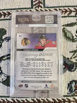 2023 Upper Deck Series 2 Young Guns Connor Bedard #451 PSA 10 GEM MT Rookie RC - Image 2