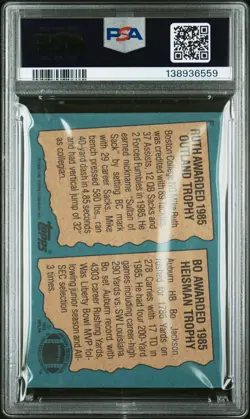 1988 Topps Box Bottoms Hand Cut BO JACKSON MIKE RUTH PSA 7 NM Pop 3 NFL Raiders - Image 2